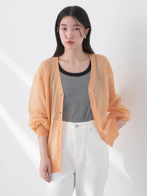 earth music&ecology「ファンシーラメVネックカーディガン」|カーディガン|