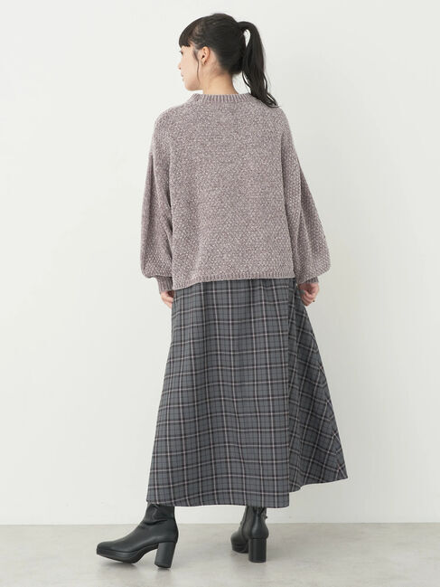 earth music&ecology「チェックフレアスカート」|フレア|