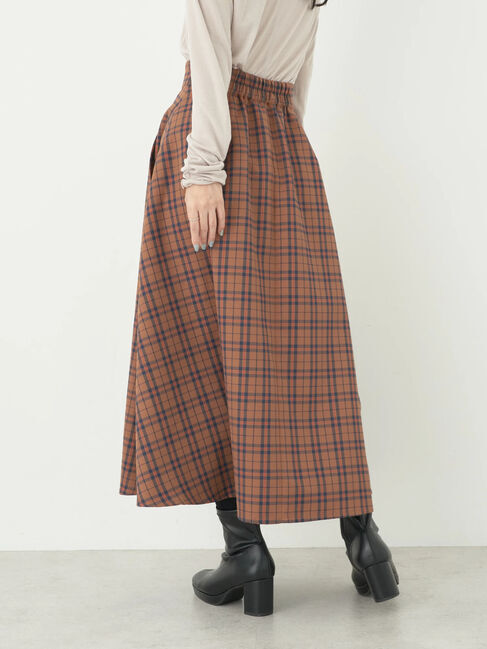 earth music&ecology「チェックフレアスカート」|フレア|