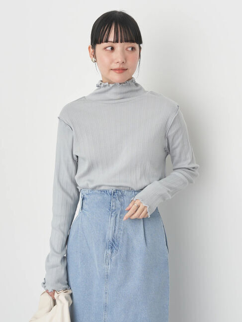 earth music&ecology「ランダムリブタートルネックプルオーバー」|Tシャツ・カットソー|