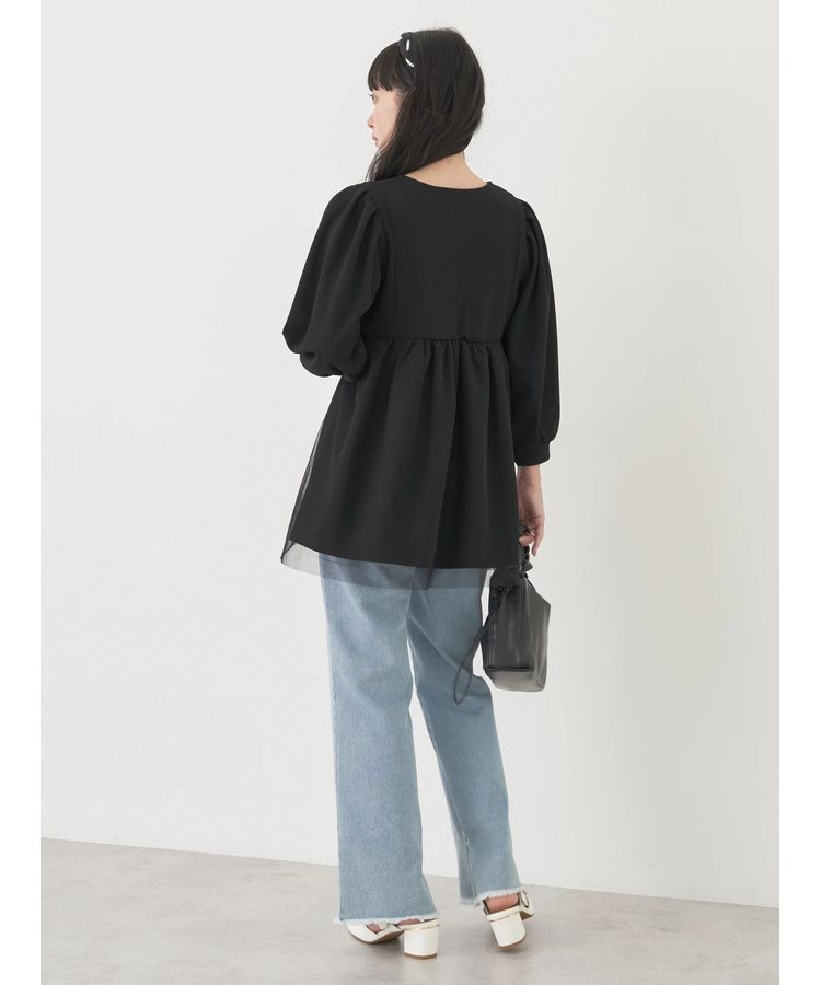earth music&ecology「チュールドッキングチュニック」|チュニック|
