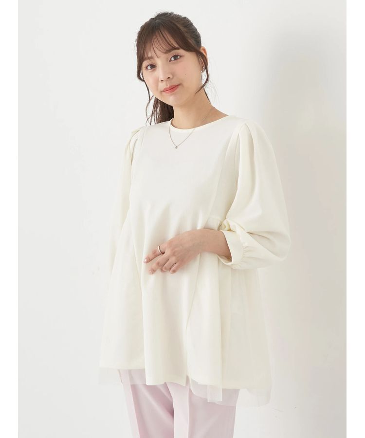 earth music&ecology「チュールドッキングチュニック」|チュニック|