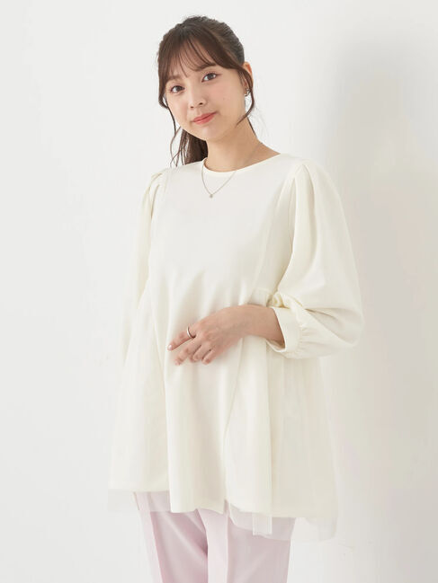 earth music&ecology「チュールドッキングチュニック」|チュニック|