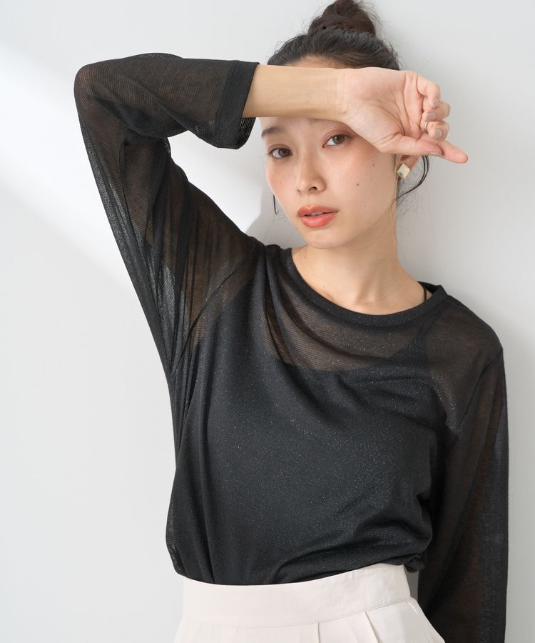 earth music&ecology「ラメシアープルオーバー」|Tシャツ・カットソー|Black