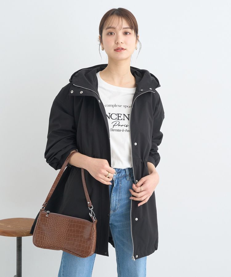 earth music&ecology「ドロストミドル丈パーカー」|ブルゾン・スタジャン|