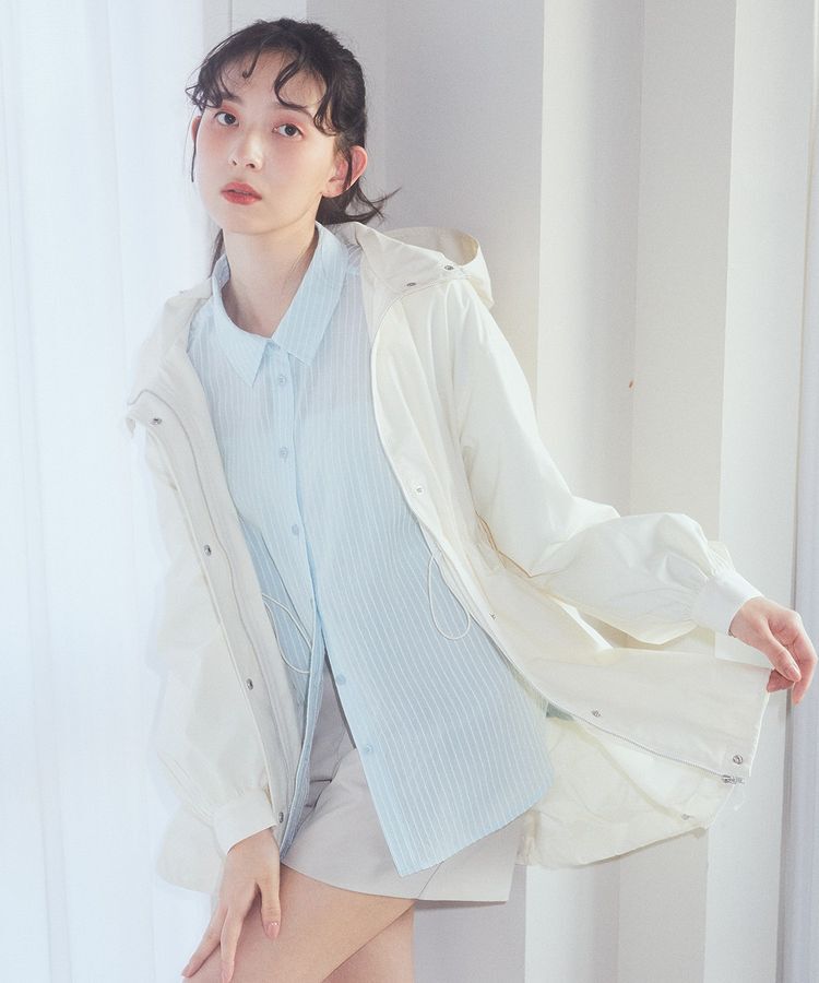 earth music&ecology「ドロストミドル丈パーカー」|ブルゾン・スタジャン|