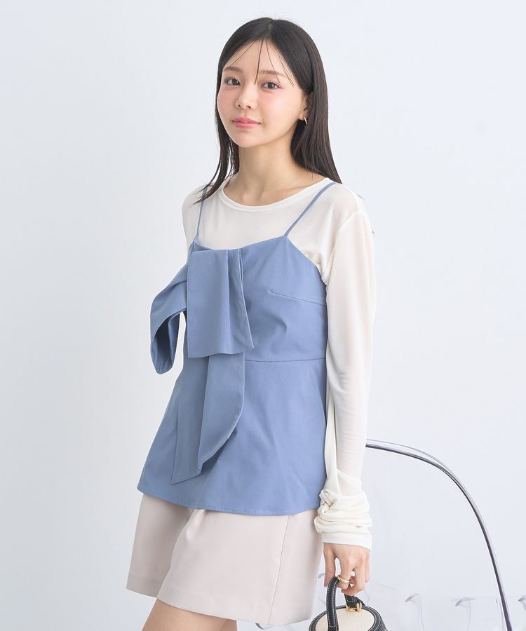 earth music&ecology「フロントリボンビスチェ」|ベスト・ジレ|