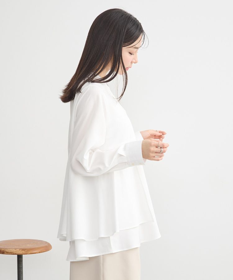 earth music&ecology「SET2点 ベスト+バックティアードブラウス」|シャツ・ブラウス|