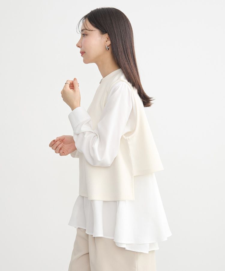 earth music&ecology「SET2点 ベスト+バックティアードブラウス」|シャツ・ブラウス|