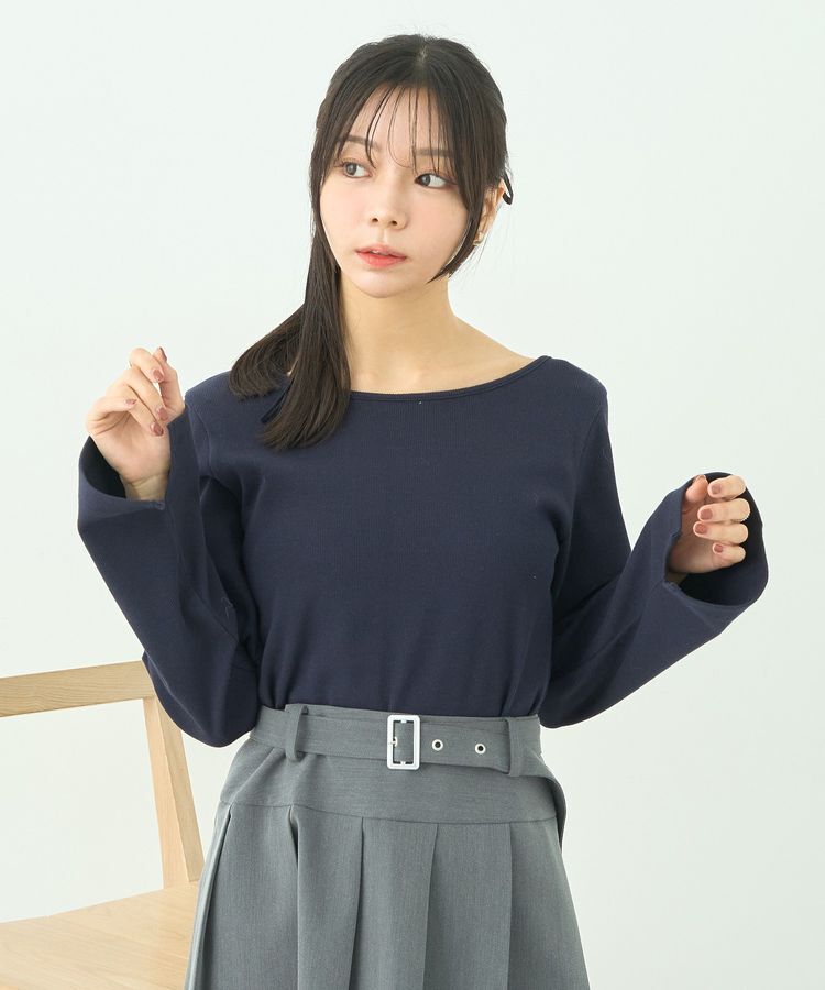 earth music&ecology「2WAYネックリブプルオーバー」|Tシャツ・カットソー|