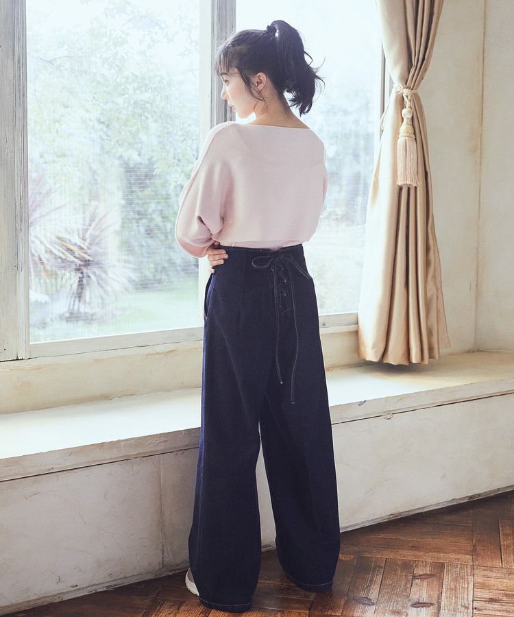 earth music&ecology「フロントZIPバックレースアップデニム」|デニム|