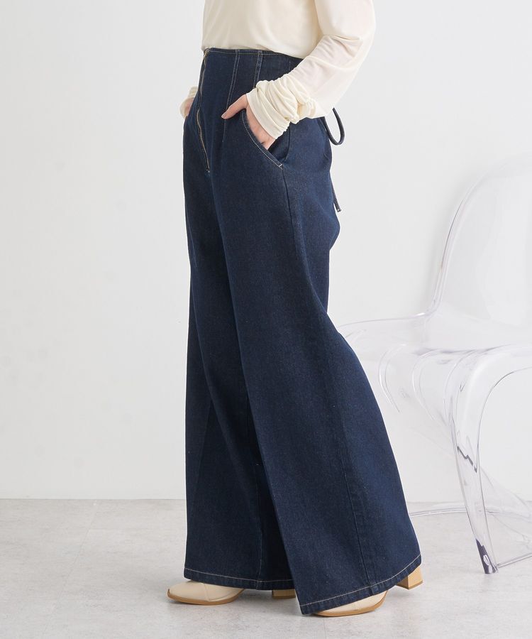 earth music&ecology「フロントZIPバックレースアップデニム」|デニム|