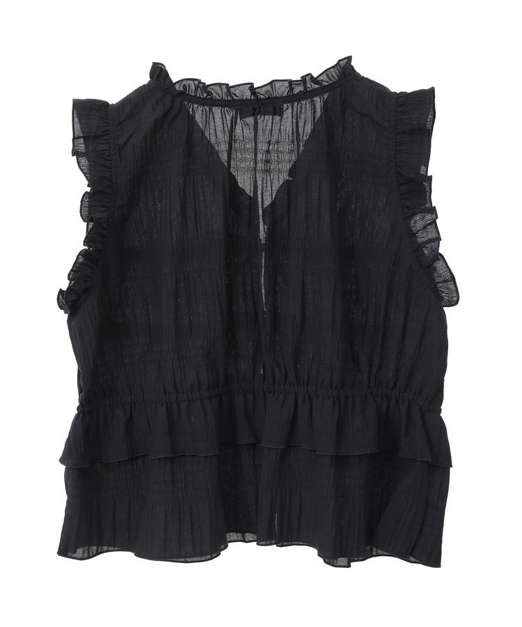 earth music&ecology「フロントリボンシャーリングベスト」|ベスト・ジレ|