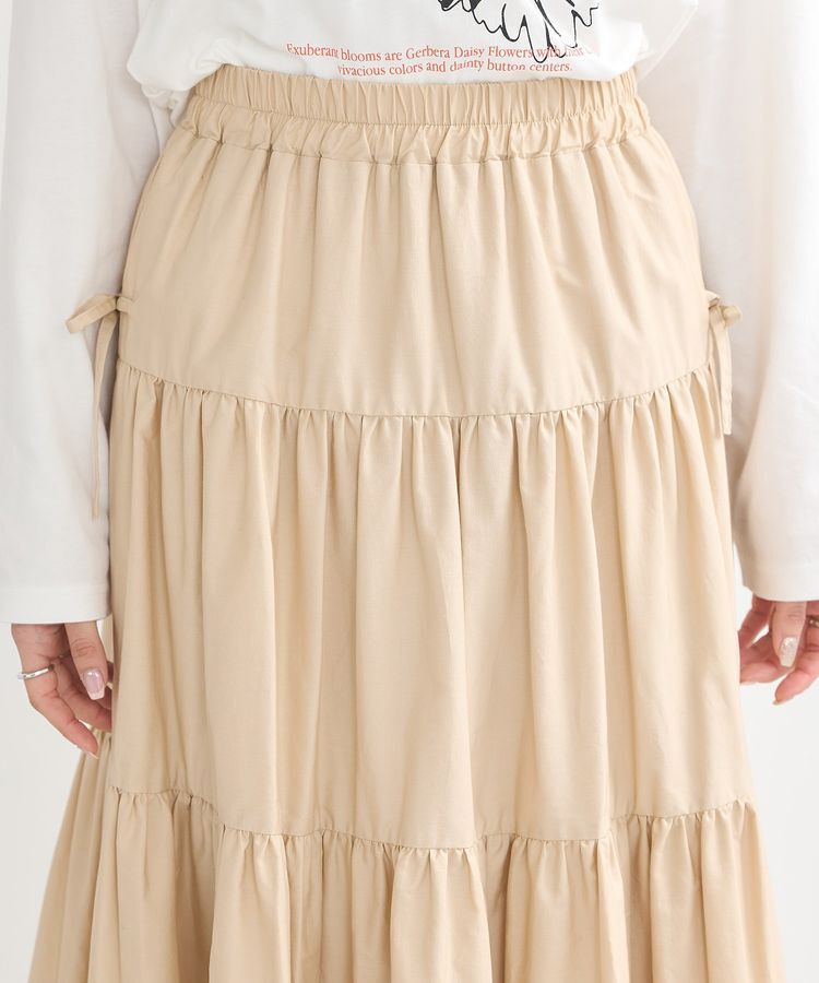 earth music&ecology「サイドリボンボリュームティアードスカート」|フレア|