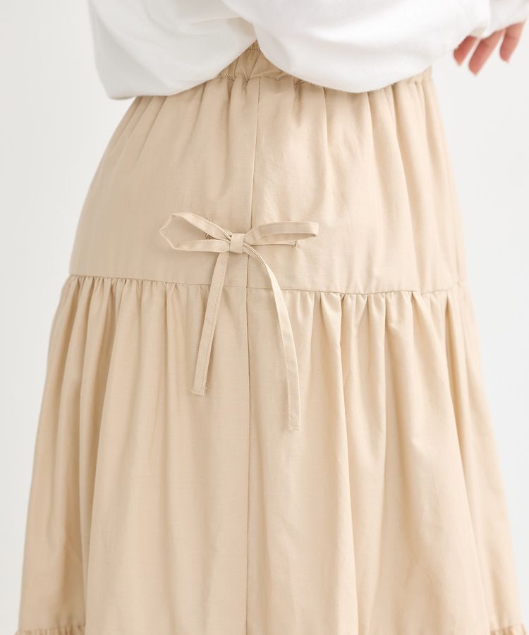 earth music&ecology「サイドリボンボリュームティアードスカート」|フレア|