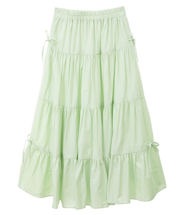 earth music&ecology「サイドリボンボリュームティアードスカート」|フレア|
