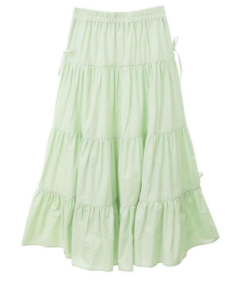 earth music&ecology「サイドリボンボリュームティアードスカート」|フレア|