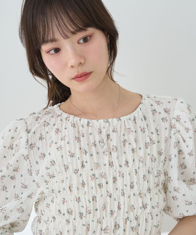 earth music&ecology「花柄ポコポコシャーリングトップス」|Tシャツ・カットソー|