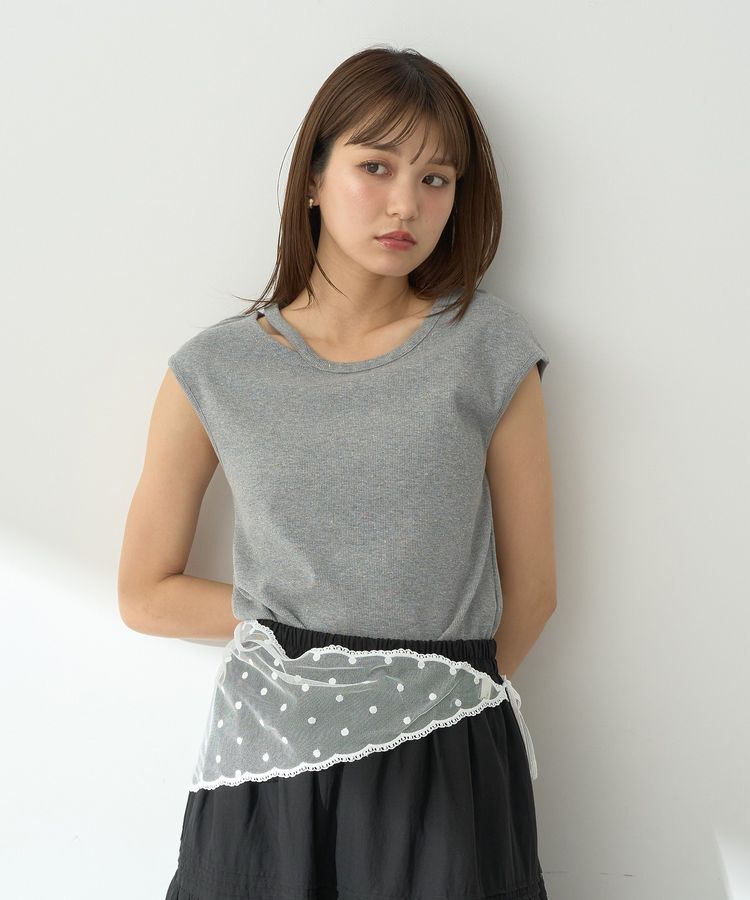 earth music&ecology「カットデザインフレンチスリーブプルオーバー」|Tシャツ・カットソー|