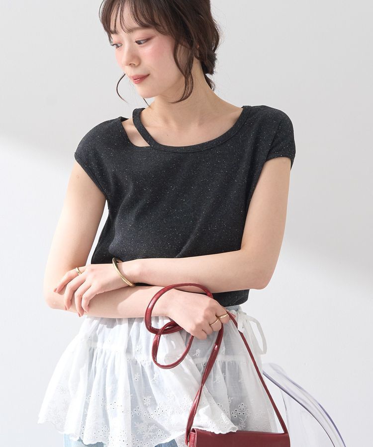 earth music&ecology「カットデザインフレンチスリーブプルオーバー」|Tシャツ・カットソー|