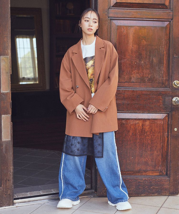 earth music&ecology「フラワー刺繍レイヤードスカート」|スカート|