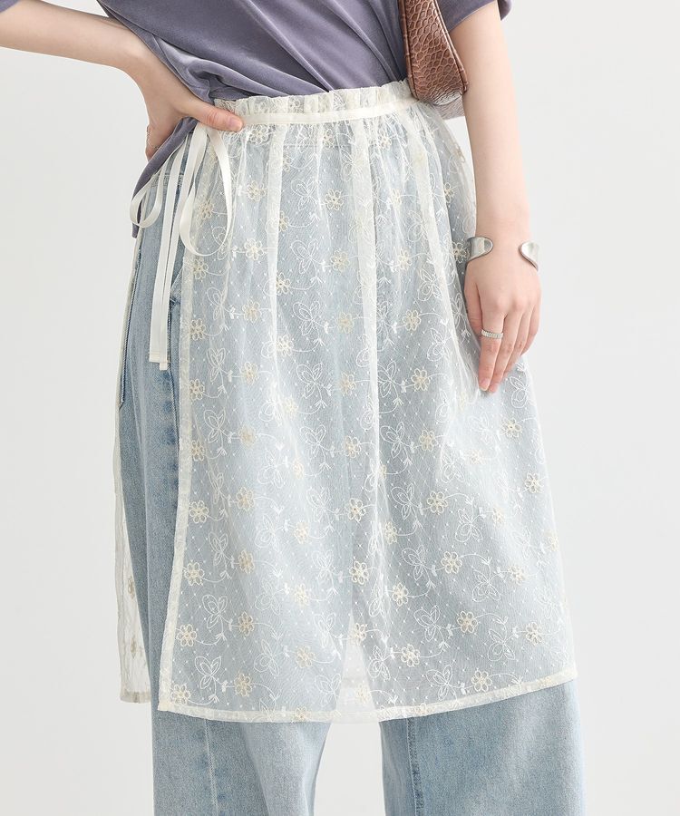 earth music&ecology「フラワー刺繍レイヤードスカート」|スカート|