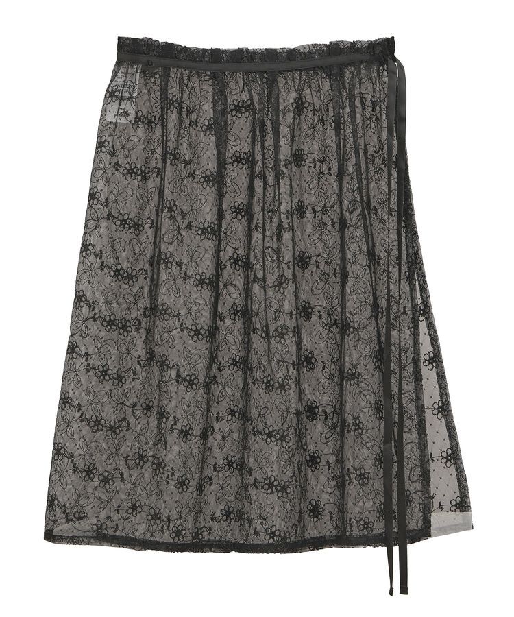 earth music&ecology「フラワー刺繍レイヤードスカート」|スカート|