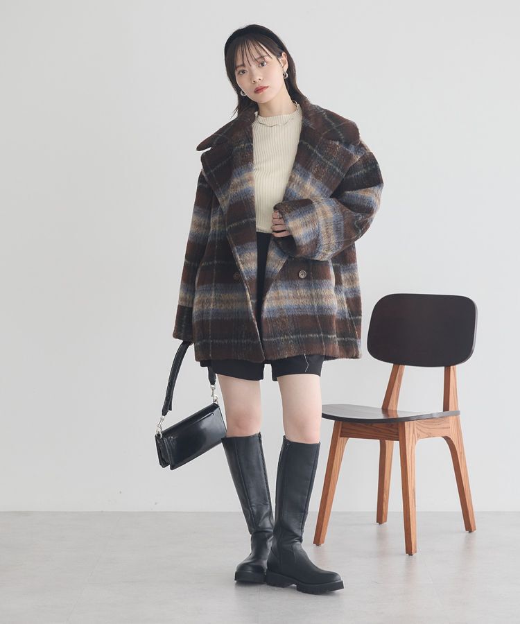 earth music&ecology「チェックシャギーコート」|その他|