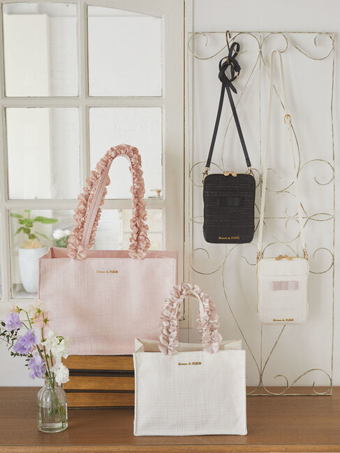 Maison de FLEUR「ツイードフリルハンドルスクエアトートMバッグ」|トートバッグ|