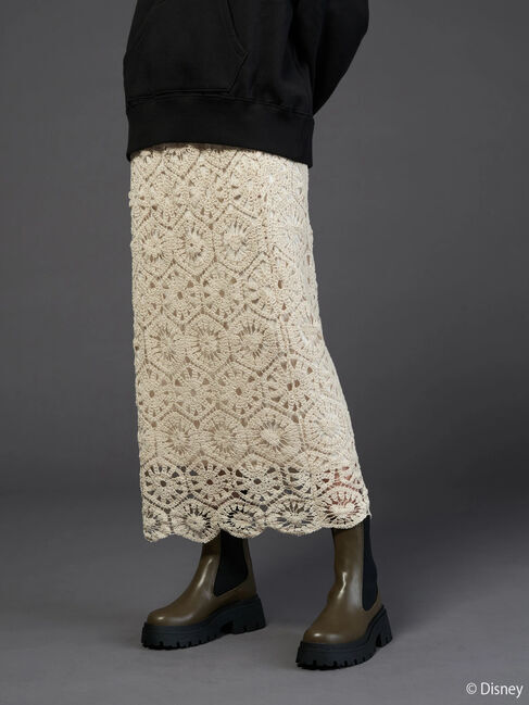  「シルエットレーススカート/Mickey」|スカート|アイボリー