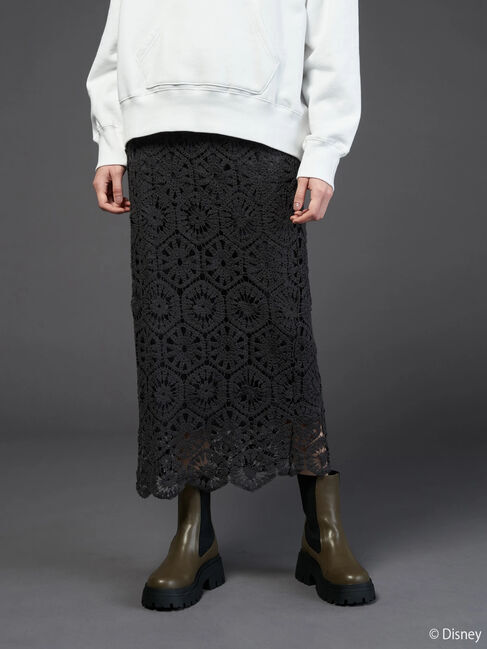  「シルエットレーススカート/Mickey」|スカート|チャコールグレー