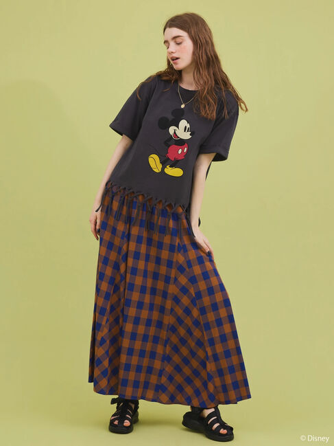  「裾フリンジ半袖カットプルオーバー/Mickey」|Tシャツ・カットソー|