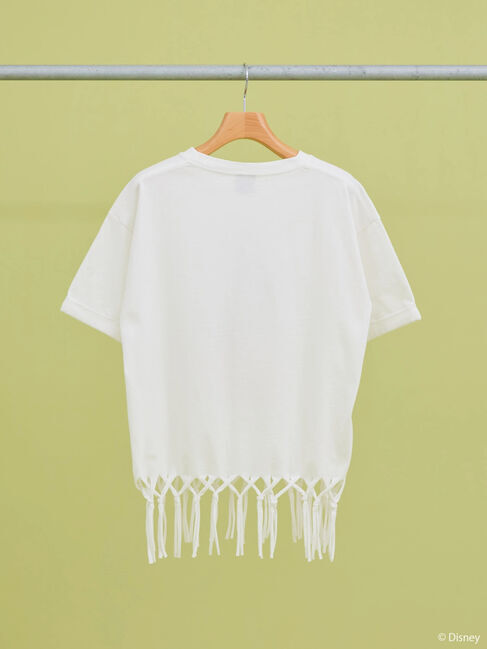  「裾フリンジ半袖カットプルオーバー/Mickey」|Tシャツ・カットソー|