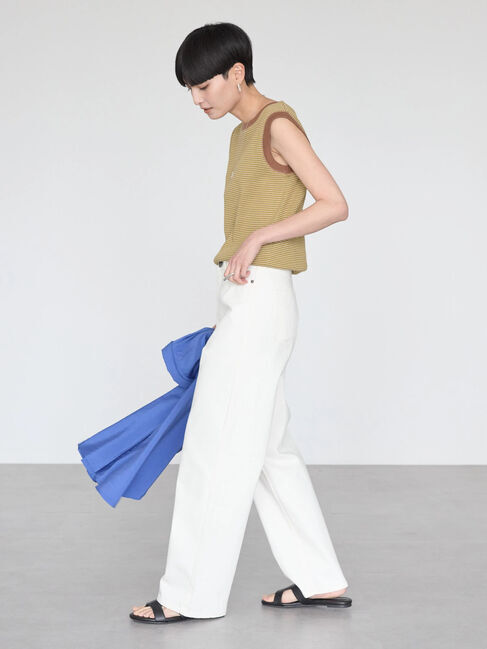 AMERICAN HOLIC「ミジンボーダーノースリーブカットプルオーバー」|Tシャツ・カットソー|