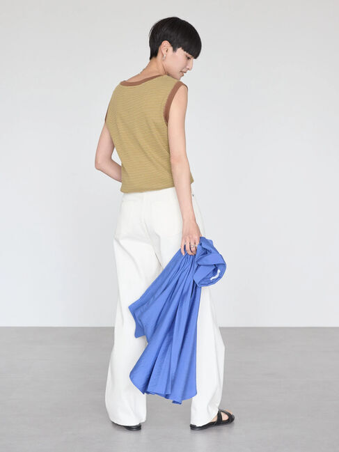 AMERICAN HOLIC「ミジンボーダーノースリーブカットプルオーバー」|Tシャツ・カットソー|