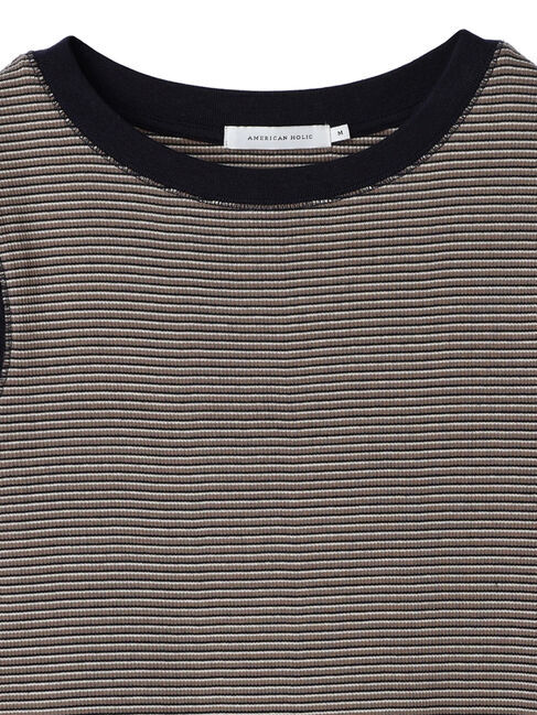 AMERICAN HOLIC「ミジンボーダーノースリーブカットプルオーバー」|Tシャツ・カットソー|