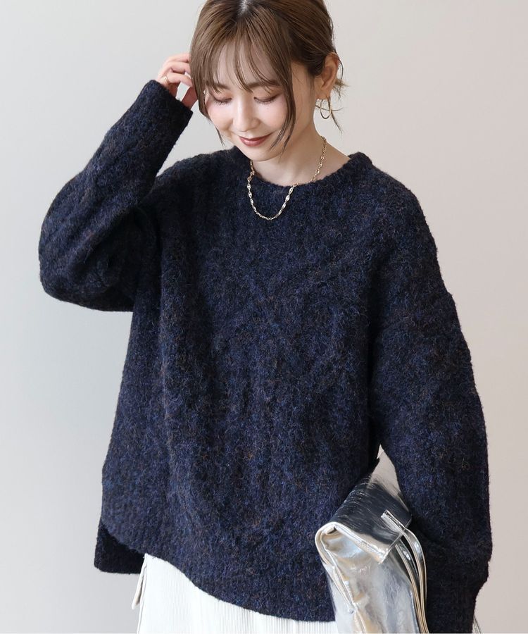 AMERICAN HOLIC「ローゲージアラン柄ニットプルオーバー」|ニット・セーター|