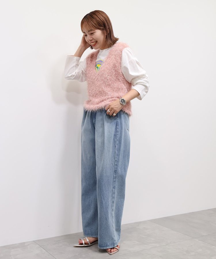 AMERICAN HOLIC「【選べる丈2サイズ】前後2wayシャギーベスト」|ベスト・ジレ|