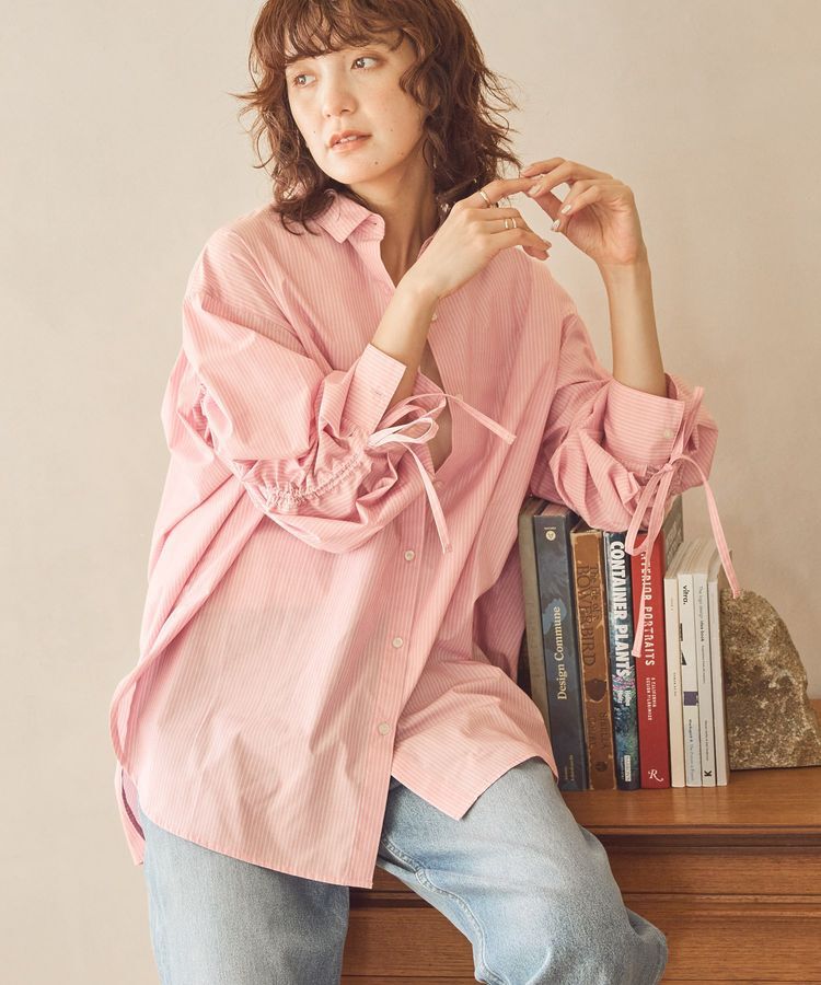 AMERICAN HOLIC「イージーケアバックギャザーリボンシャツ」|シャツ・ブラウス|