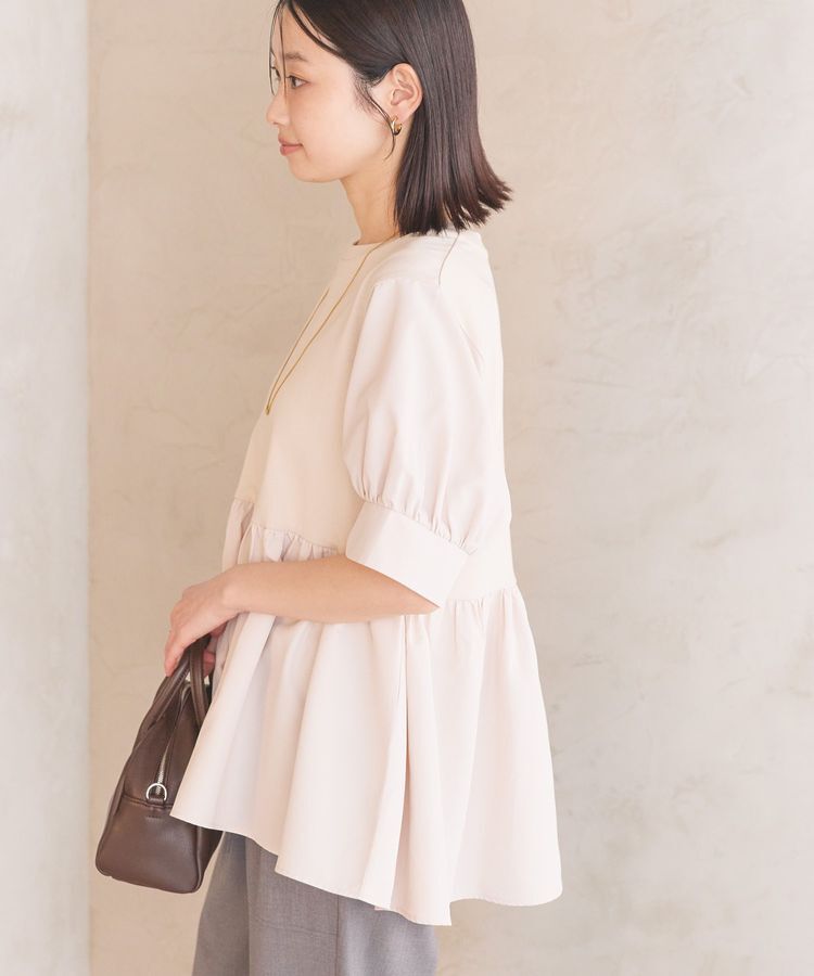 AMERICAN HOLIC「異素材切替ペプラムプルオーバー」|Tシャツ・カットソー|