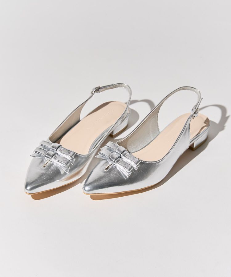 AMERICAN HOLIC「ダブルリボンミュールサンダル」|サンダル|Silver