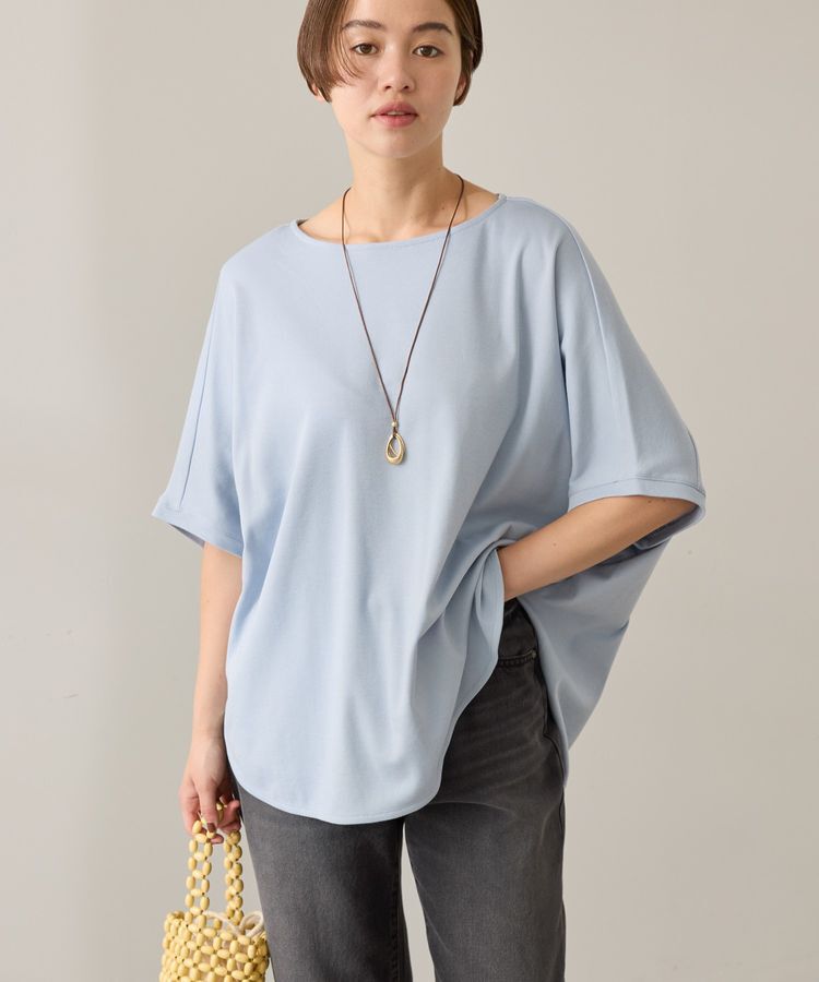 AMERICAN HOLIC「接触冷感スムースニュアンスロングプルオーバー/チュニック」|Tシャツ・カットソー|Blue