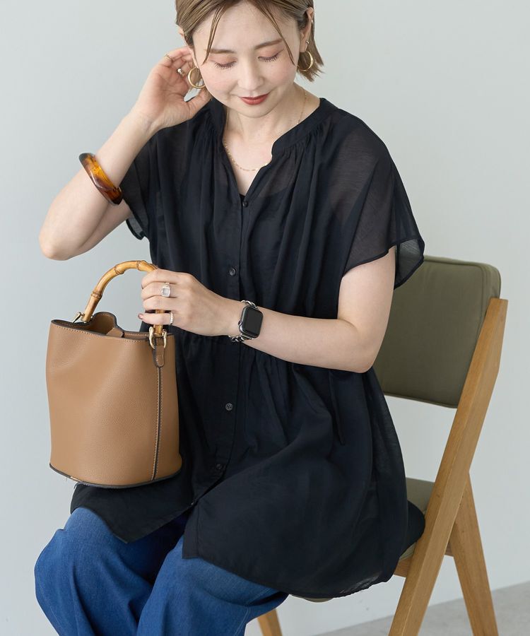 AMERICAN HOLIC「ウエストドロストフレンチスリーブブラウス」|シャツ・ブラウス|