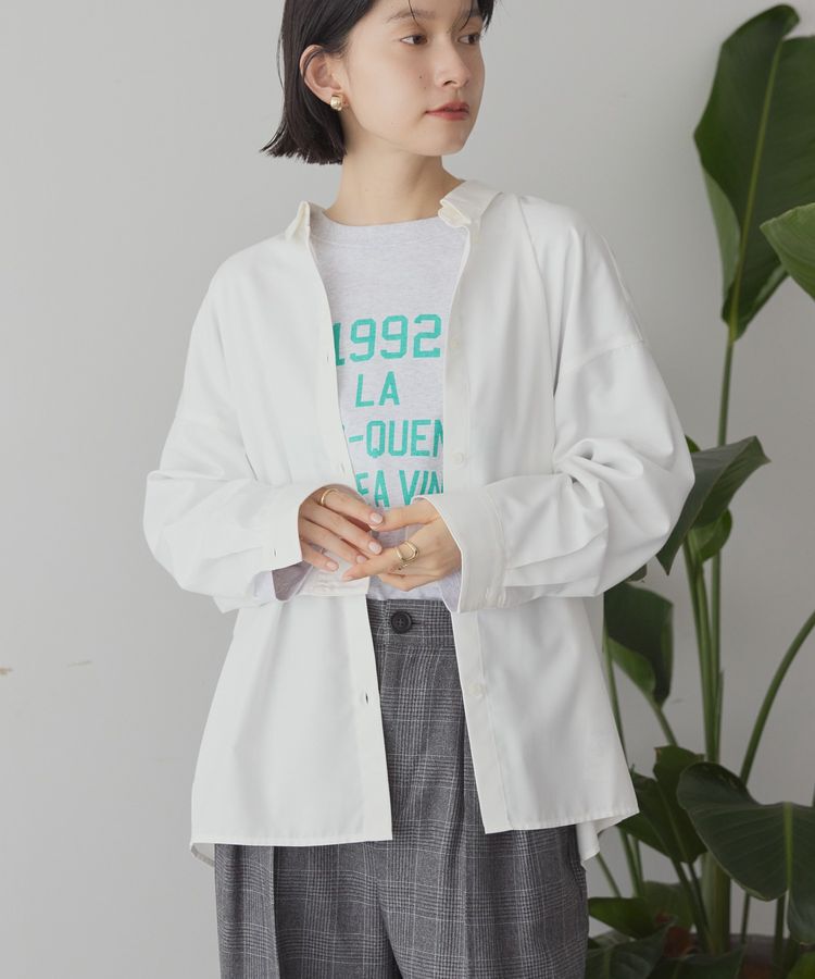 AMERICAN HOLIC「イージーケアコクーンバックタックシャツ」|シャツ・ブラウス|Off White