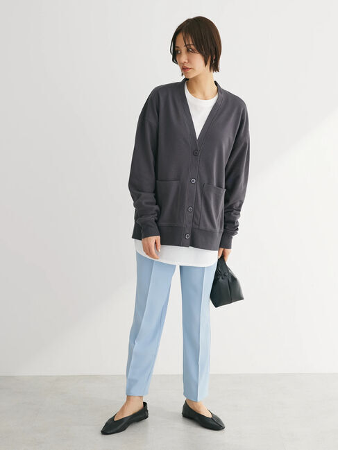 Green Parks「ミニ裏毛Vネックカーディガン」|カーディガン|