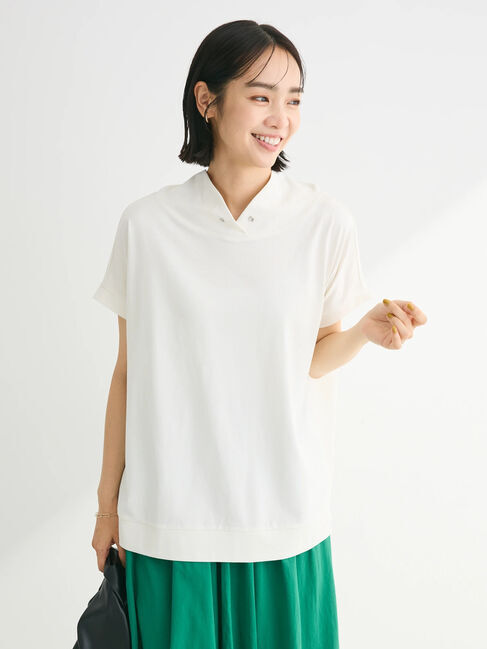 Green Parks「フレンチスリーブ抜け襟カットプルオーバー」|Tシャツ・カットソー|Ecru