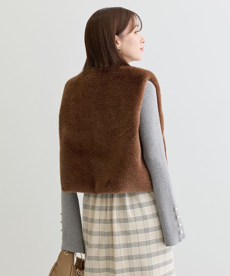 Green Parks「・ELENCARE DUE フォックス調ファーベスト」|ベスト・ジレ|