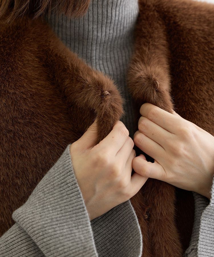 Green Parks「・ELENCARE DUE フォックス調ファーベスト」|ベスト・ジレ|