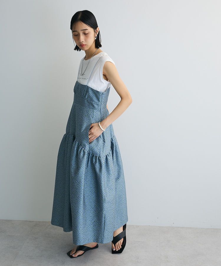 AnriettMusee「ジャガードキャミワンピース」|ワンピース|フラワーネイビー