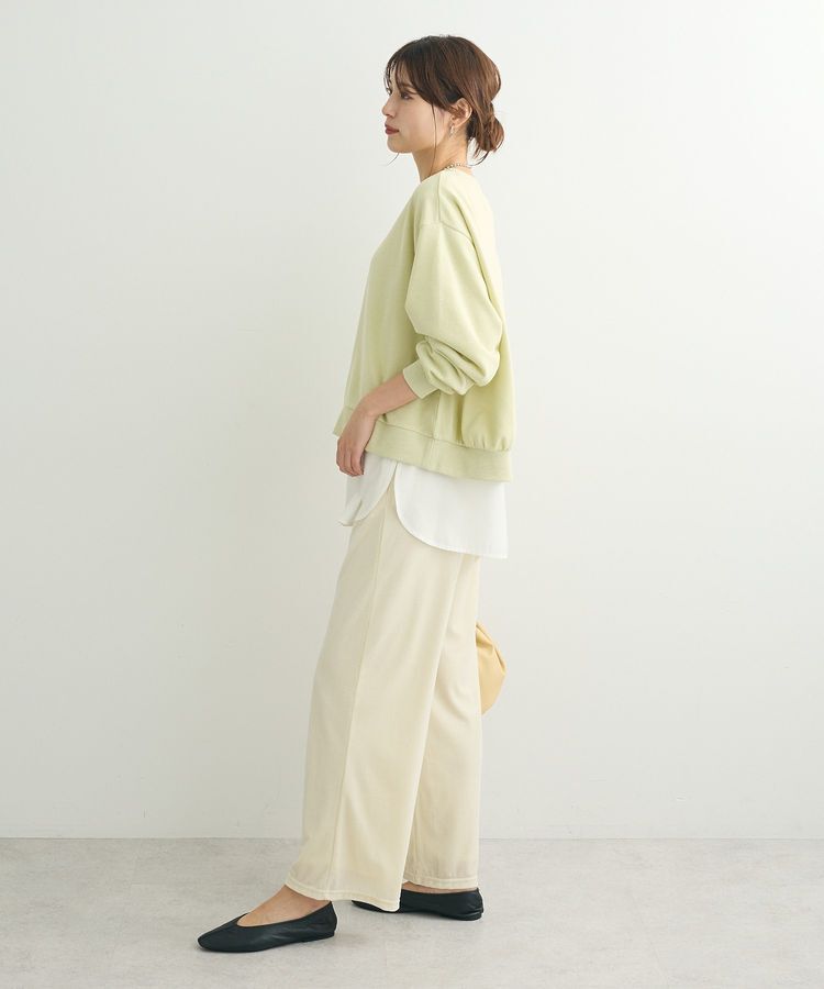 Green Parks「ショート丈ラメ裏毛ボートネックプルオーバー」|Tシャツ・カットソー|